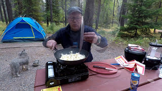 Cooking Microwave Popcorn in the GSI Wok while camping [upl. by Oirifrop]