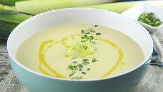 Vichyssoise sin nata y sin lactosa  Crema de puerros y patata fría light [upl. by Ennayrb]