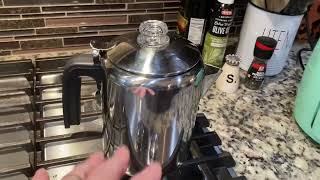 Elite Gourmet EC008 Classic Stovetop Coffee Percolator Review Percolator coffee for the win [upl. by Avir]