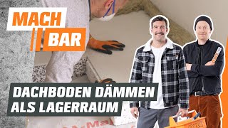 Dachboden dämmen – begehbare Dämmplatten verlegen  OBI [upl. by Idid707]