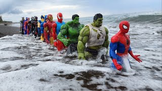 HULK VS SPIDERMAN RED IRON MAN VS THOR VS THANOS VS CAPTAIN AMERICA VS BLACK PANTHER [upl. by Cathyleen]