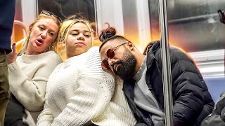 Sleeping on strangers in the subway [upl. by Johnathon304]