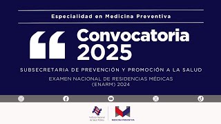 Convocatoria para la Especialidad en Medicina Preventiva 2025 INSPSPPS [upl. by Viva]