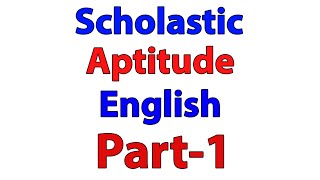 Scholastic Aptitude English part 1 Analog Synonyms and Antonyms [upl. by Zoba]