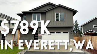 Inside Seattle Areas Most Affordable Neighborhood Everett New Construction Home Tour [upl. by Aleacim599]