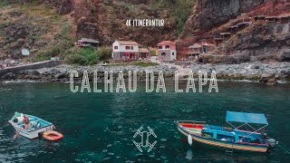 Madeira Portugal 4K Calhau da Lapa Ribeira Brava Lovely Hidden Beach and Waterfall 2021 [upl. by Annauqaj]