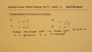 Linear Law Linearization of Exponential and Rational Functions using Logarithms [upl. by Aaren]