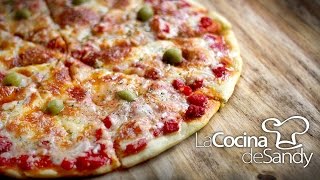 Como hacer pizza casera y masa para pizza en recetas caseras [upl. by Alfons]