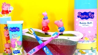 Peppa Pig morning routine  learn how to brush teeth Play Toys [upl. by Aitat]