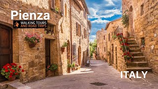 Pienza a beautiful village walking tour Italy  4k video  Italian Val dOrcia Tuscany views [upl. by Epp947]