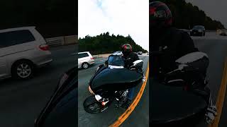 The ol jump three lanes in one move trick Do better cagers This is how yall are killing bikers [upl. by Calvinna430]