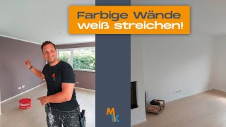 Farbige Wände weiß streichen [upl. by Aleakcim]