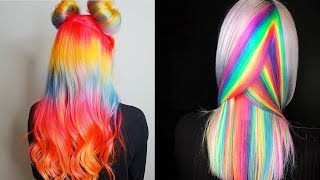 New Hair Color Ideas For 2018 Amazing Rainbow Hair Color Transformation Tutorials Compilations [upl. by Penrod]