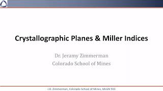 03 Crystal Planes amp Miller Indices Ch 5 [upl. by Esikram]