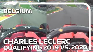 Belgian Grand Prix Qualifying 2019 v 2020 Charles Leclercs Fastest Laps [upl. by Necyla]