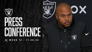 Coach Pierce Presser  112024  Raiders  NFL [upl. by Carmelle664]