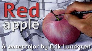 Red apple  A watercolor by Erik Lundgren [upl. by Aikim]