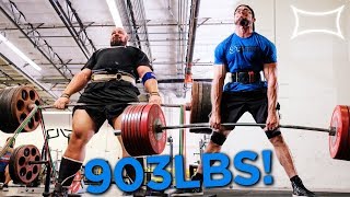 SAVAGE DEADLIFTS WITH BRIAN SHAW AND CAILER WOOLAM AT SUPER TRAINING GYM [upl. by Lilith]