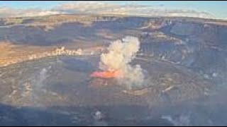 KWcam at Kīlaueas summit captures eruption within Halemaʻumaʻu crater [upl. by Jael]