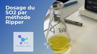 Dosage du SO2 dans le vin par méthode Ripper [upl. by Nosdivad442]