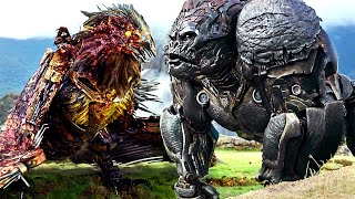 Gorila de metal vs Águila de hierro  Transformers El Despertar De Las Bestias  Clip en Español [upl. by Nocam]