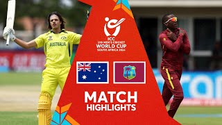 West Indies v Australia  Match Highlights  U19 CWC 2024 [upl. by Yemaj643]