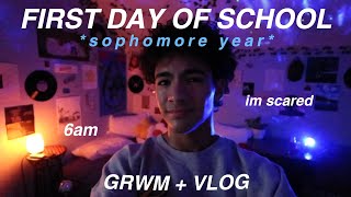 FIRST DAY OF HIGHSCHOOL sophomore year GRWM  VLOG [upl. by Anahsit]