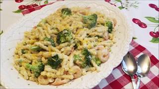 Creamy Alfredo Shrimp and Broccoli Gemelli Fast and So Delicious [upl. by Ruford]