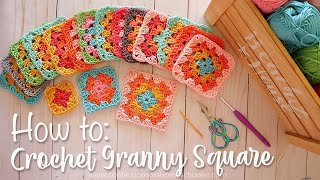 EASY CROCHET How to Crochet a Granny Square for Beginners [upl. by Yelrak193]