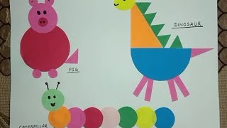 Animals using different shapesPaper craft ideaMaking animals with mathematical shapes [upl. by Aldon830]