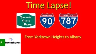 Time lapse roadtrip Yorktown Heights to Albany Taconic State Parkway Interstates 90 amp 787 [upl. by Eatnoid]