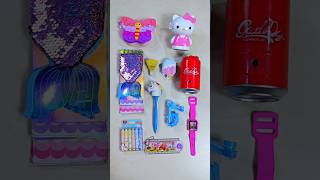 cut stationery items pencil sharpener watch eraser highlighter colour craft diy stationery [upl. by Faustine]