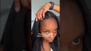 Placing your closure wig behind the hairline wigreview wigtutorial wiginstall lacewigs [upl. by Nytsirk]