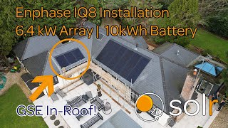 64kW Enphase IQ8 Solar Installation  GSE InRoof  10kWh IQ5P Batteries  Solr Energy [upl. by Anoyi]