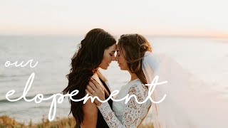 INTIMATE OCEANSIDE ELOPEMENT  Lesbian Wedding  Allie and Sam [upl. by Llenrup809]