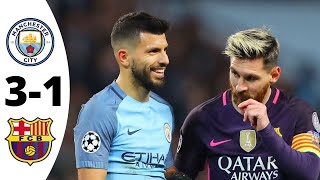 Manchester City vs Barcelona 31  Messi vs Aguero  UCL2016217 [upl. by Bautram]