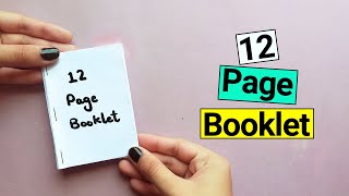 How To Make a 12 Page Booklet with Paper  No Glue [upl. by Aniham]