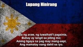 Philippines National Anthem  Lupang Hinirang Nightcore Style With Lyrics [upl. by Hashim]