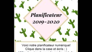 Planificateur 20192020 version numérique et imprimable [upl. by Alemac]