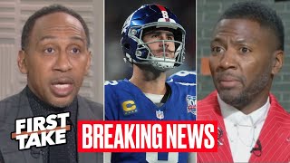 FIRST TAKE  Most pathetic QB in NFL  Stephen A BREAKING Giants release Daniel after 6 seasons [upl. by Nednal]