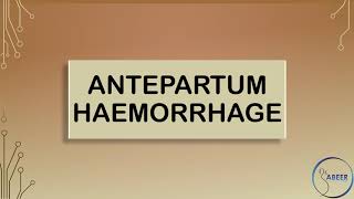 RCOG GUIDELINE Antepartum Haemorrhage Part 1 [upl. by Burhans]