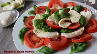 Mozzarella und Ricotta Käse selber machenMozzarella peyniri nasil yapilir [upl. by Ahtilat677]