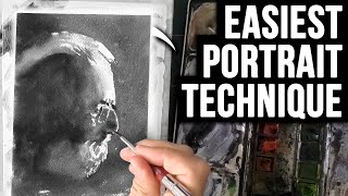 EASIEST Watercolor Portrait Painting Technique [upl. by Harehs]