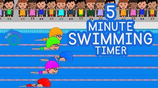 5 Minute Swimming Timer  Kids Visual Timer [upl. by Hatokad]