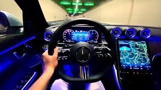 2022 Mercedes C Class AMG  NIGHT Drive C220d FULL Review Interior Exterior [upl. by Gypsie255]