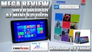 Voyo WinPad A1 Mini 80quot MEGA REVIEW Windows 81 Intel Atom Z3735D 1318 GHz Quad Core [upl. by Burleigh988]