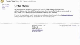 Buy Pizza with Bitcoins using CoinCard [upl. by Atilahs]