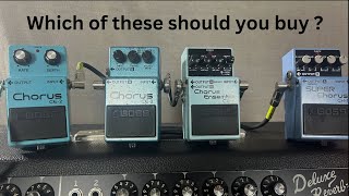 Which Of These Is The Boss Of Chorus Pedals  Boss CE2 CE3 CE5 CH1 Comparison [upl. by Cosetta572]