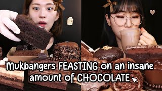 Mukbangers FEASTING on an INSANE amount of CHOCOLATE [upl. by Oecile]