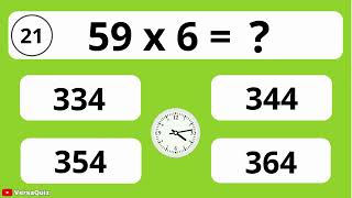 Multiplication Math Quiz  2 Digit by 1 Digit Multiplication [upl. by Ferrel]